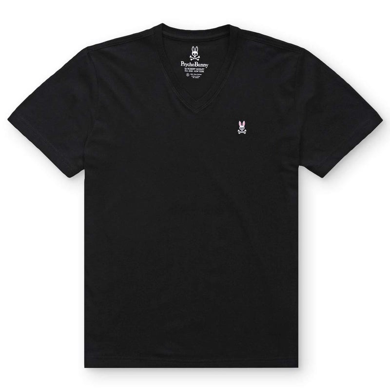 Psycho Bunny Men's Regular Fit Short Sleeve V Neck T-Shirt (Medium, Black) - Image 5